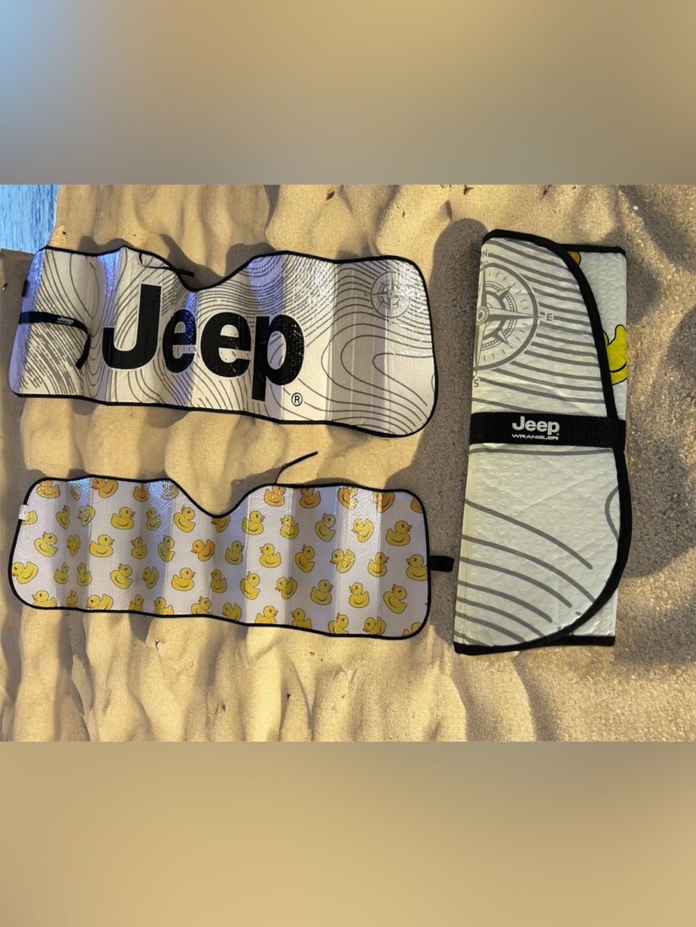 Jeep Wrangler | Reversible Compass & Rubber Duck Sunshade | Jeep Sun Visor